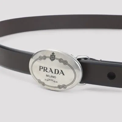 Prada Leather Belt In Brown