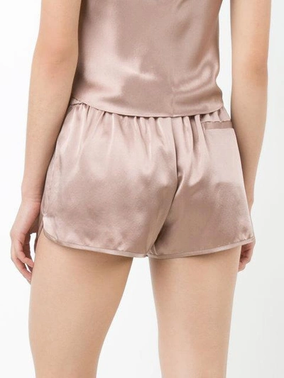 Shop Fleur Du Mal Elasticated Back Silk Shorts In Pink
