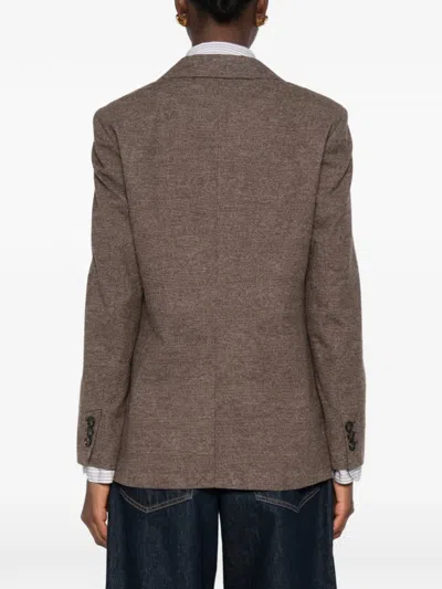 Marc O'polo Check-pattern Single-breasted Blazer In Brown