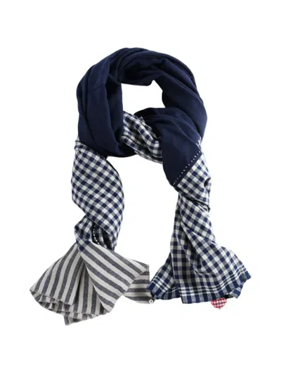 Péro Check-pattern Striped Scarf In Multi