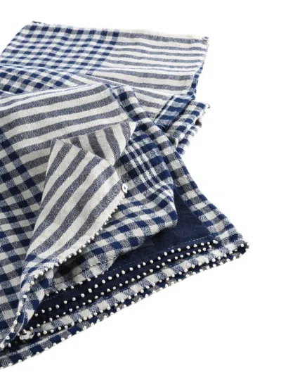 Péro Check-pattern Striped Scarf In Multi