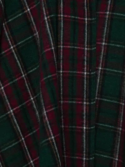 N°21 Check-pattern Poncho In Green