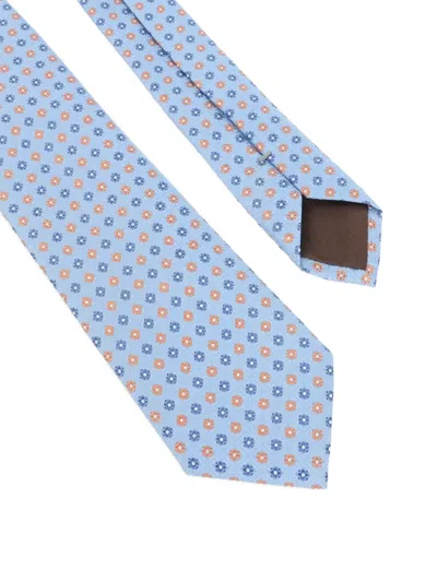 Canali Geometric-pattern Silk Tie In Purple