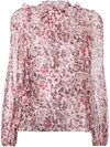 GIAMBATTISTA VALLI PRINTED FRILL TRIM BLOUSE,SV227012004816