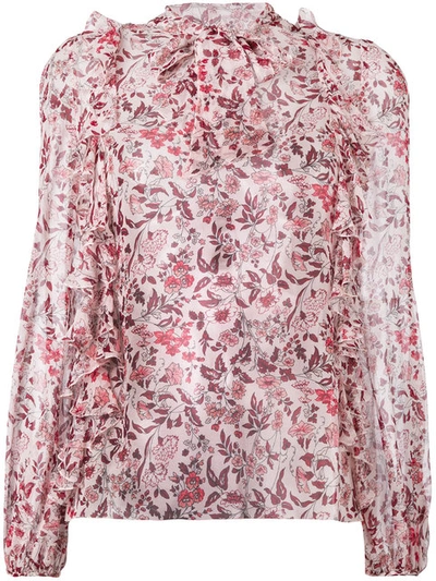 Shop Giambattista Valli Printed Frill Trim Blouse