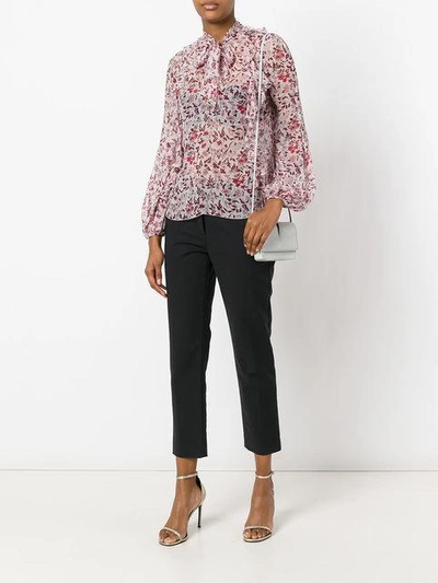 Shop Giambattista Valli Printed Frill Trim Blouse