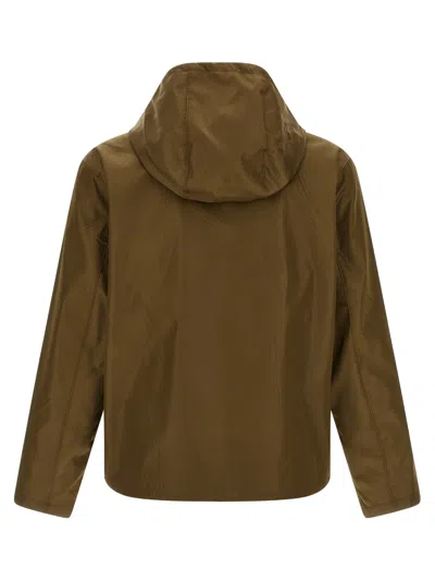 Prada Bicolor Polyamide Shell Jacket In Brown