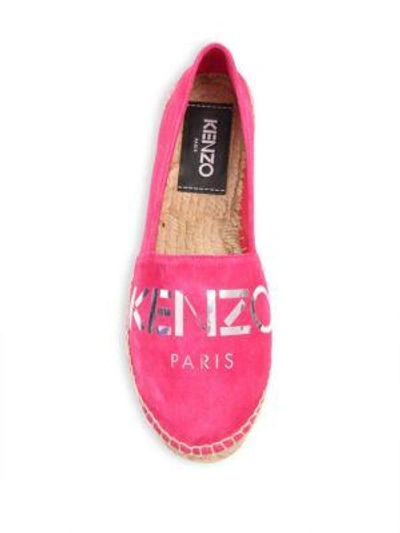 Shop Kenzo Karpi Logo Suede Espadrilles In Hot Pink