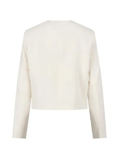 Almada Label Button-up Collarless Jacket In Neutral