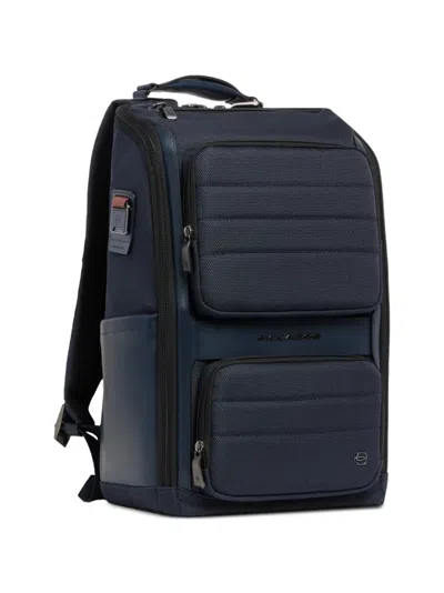 Piquadro Quilted-effect Backpack In Blue