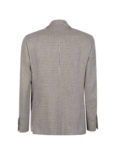 Lardini Houndstooth-pattern Wool Blazer In Gray