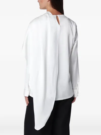 Source Unknown Koa Draped Satin Blouse In Metallic