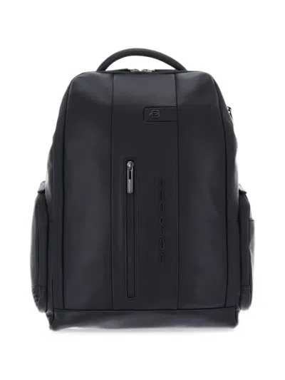Piquadro Logo-debossed Backpack In Gray