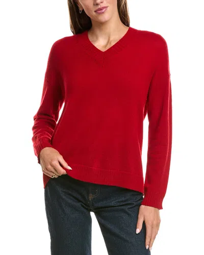 Hannah Rose Basic V-neck Pullover In Red