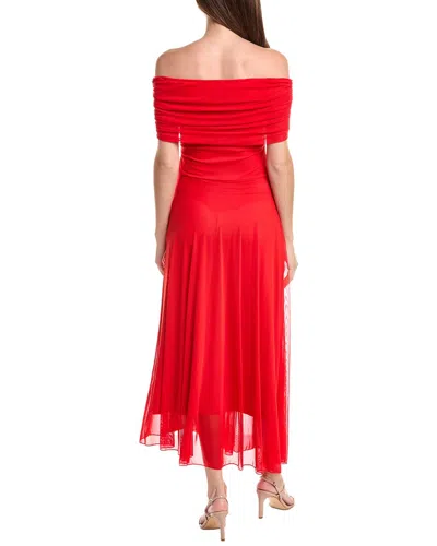 Ipponelli Solid Off-shoulder Maxi Dress In Red