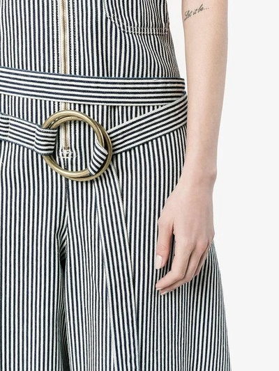Shop Chloé Pinstriped Dungaree Jumpsuit In Blue