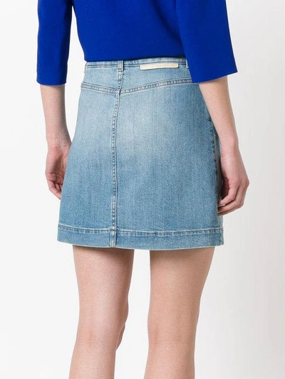 Shop Stella Mccartney - Floral Patch Denim Skirt