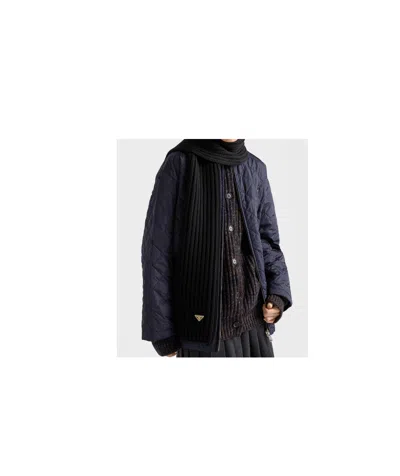 Prada Wool Scarf In Black