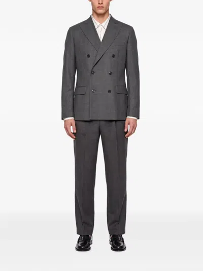 Another Aspect Double-breasted Peak-lapel Jacket In Black