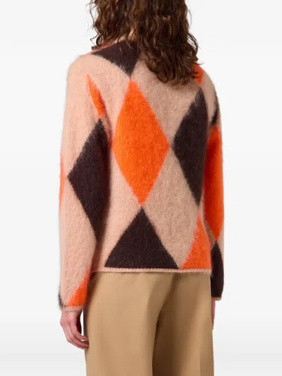 Msgm Argyle-pattern Button-up Cardigan In Multi