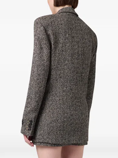 Msgm Single-breasted Jacket In Gray