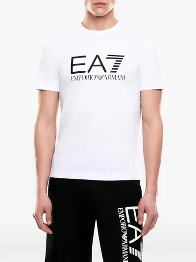 Ea7 Logo-print T-shirt In White