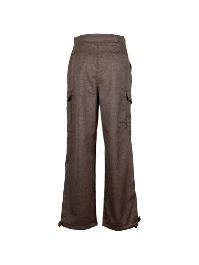 Marella Houndstooth-pattern Trousers In Brown