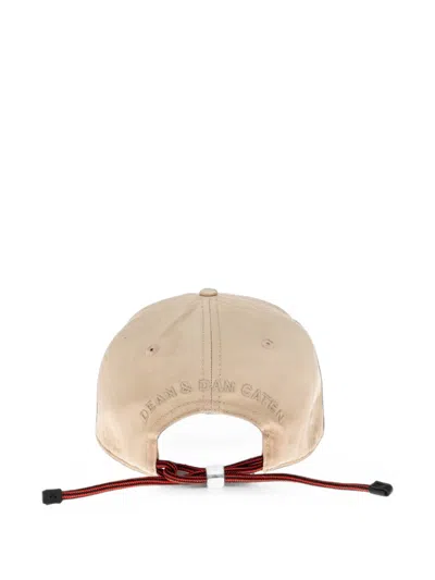 Dsquared2 Logo-plaque Drawstring Baseball Cap In Neutral