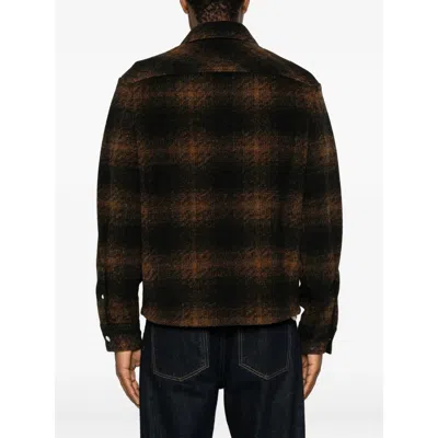 Moncler Brown-black Check Jacket In Multi