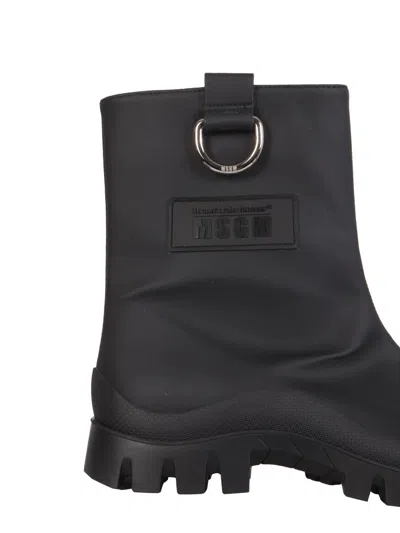 Msgm Vibram Rubber Sole Rain Boot In Black