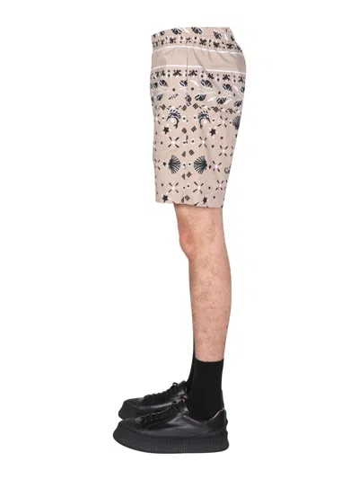 Msgm Paisley Pattern Cotton Bermudas In Multi