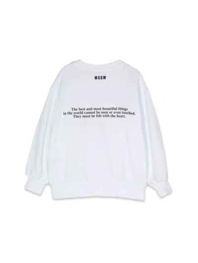 Msgm Cotton Sweatshirt In White