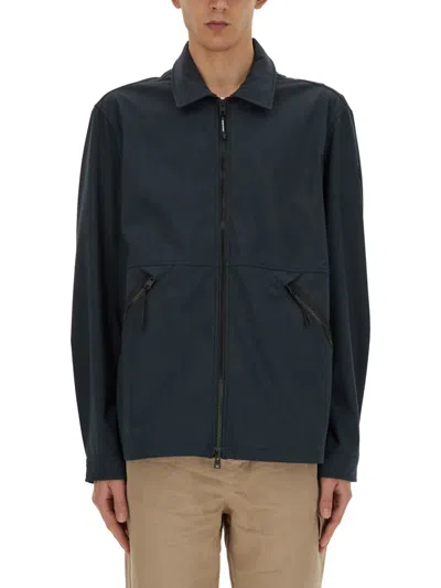 Woolrich Logo-embroidered Polyester Jacket In Blue