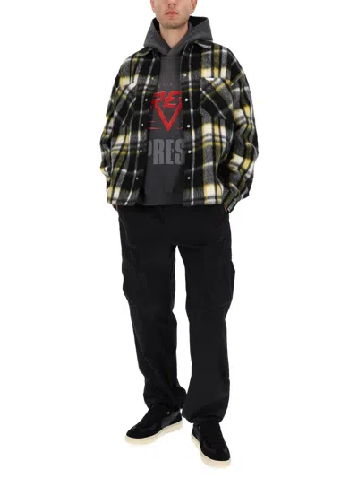 Represent Textured Polyester Overshirt In Black