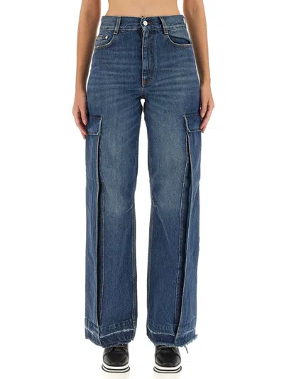 Stella Mccartney Polyester Blend Cargo Pants In Blue
