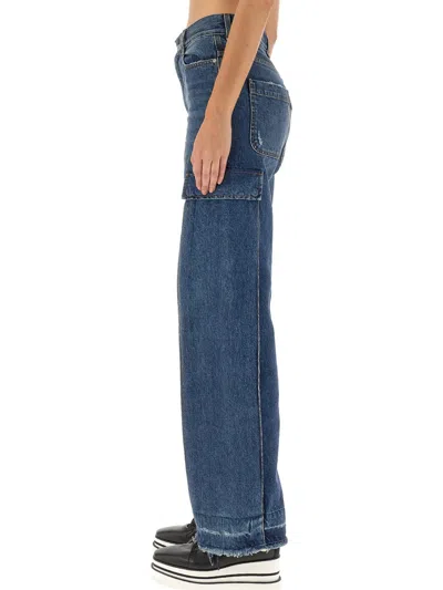 Stella Mccartney Polyester Blend Cargo Pants In Blue