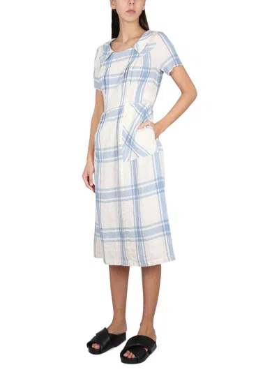 Aspesi Adjustable Drawstring Midi Dress In Multi