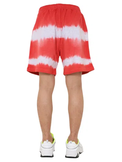 Msgm Cotton Fleece Bermudas In Multi