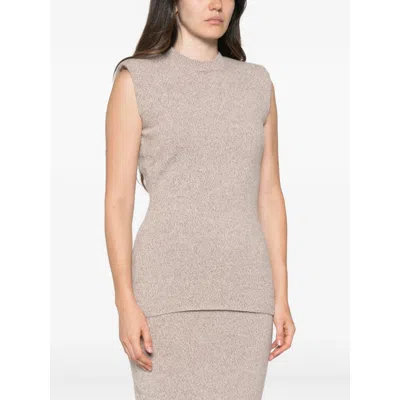 Ely Ely Padded-shoulder Wool Tank Top In Multi
