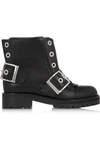 Alexander Mcqueen Black Leather New 39s Wolf Biker Boots