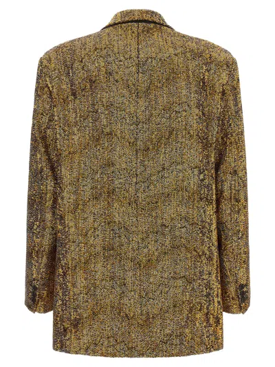 Missoni Sequin-embellished Double-breasted Blazer In Brown