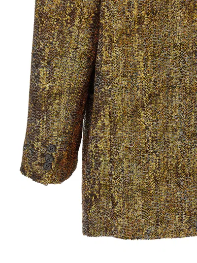 Missoni Sequin-embellished Double-breasted Blazer In Brown