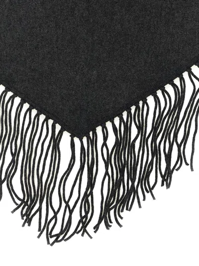 P.a.r.o.s.h Without Fringed Triangular Scarf In Gray
