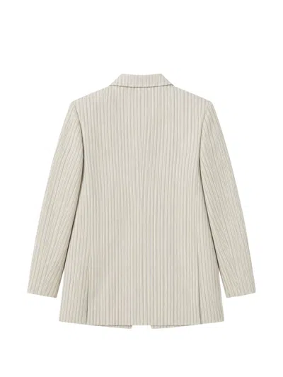 N°21 Vertical-stripe Blazer In Neutral