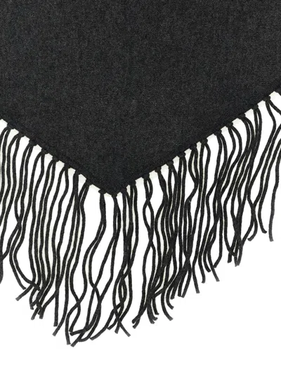P.a.r.o.s.h Without Fringed Triangular Scarf In Gray