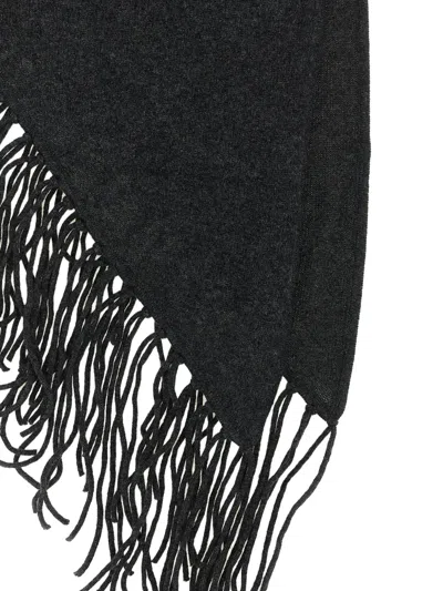P.a.r.o.s.h Without Fringed Triangular Scarf In Gray
