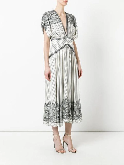 Shop Etro Stripe And Paisley Midi Dress