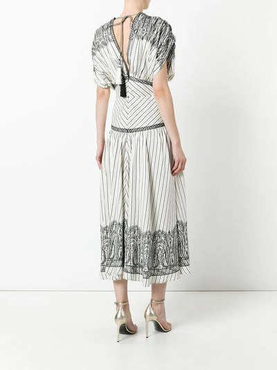 Shop Etro Stripe And Paisley Midi Dress