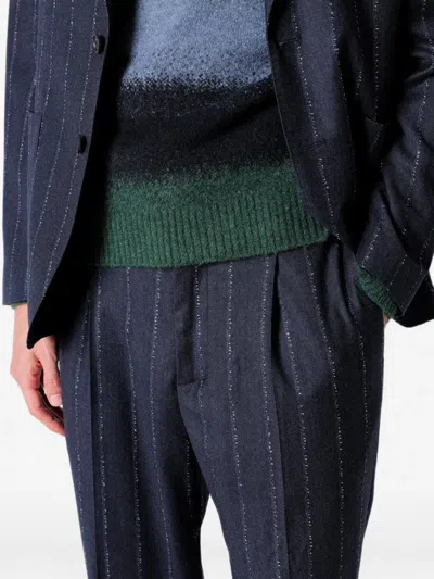 Manuel Ritz Pinstripe-pattern Single-breasted Suit In Blue