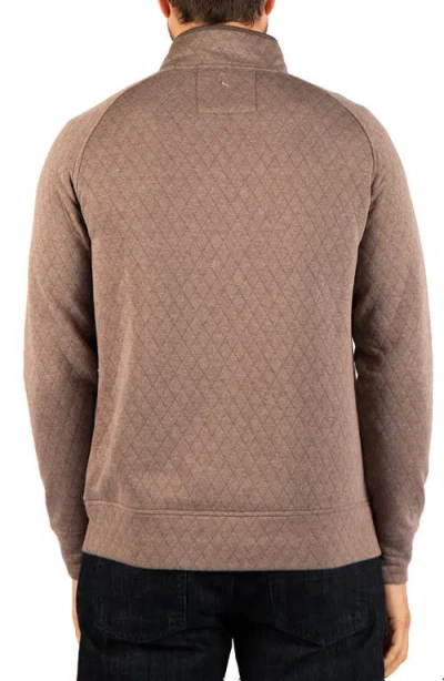 Tailorbyrd Quilted Snap Pullover In Brown